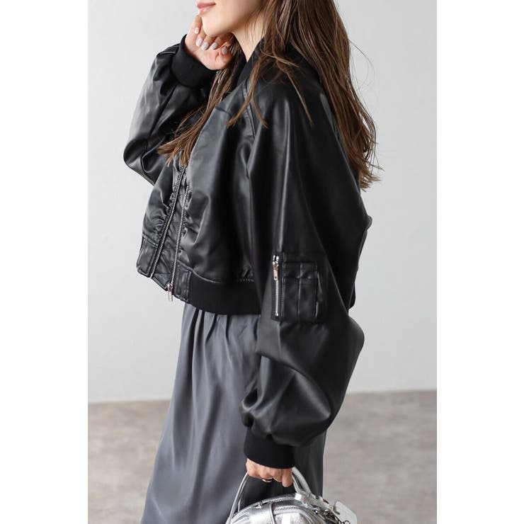 フェイクレザーショート丈MA-1 88-004176 | BONJOUR SAGAN | 詳細画像3 