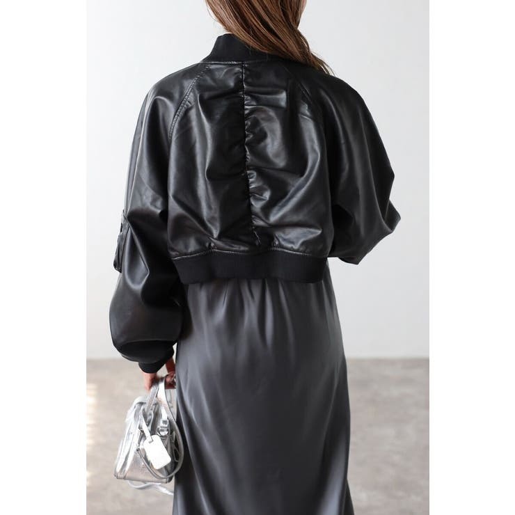 フェイクレザーショート丈MA-1 88-004176 | BONJOUR SAGAN | 詳細画像4 