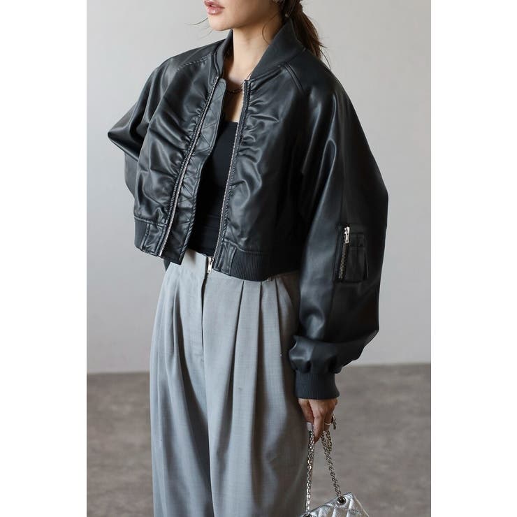 フェイクレザーショート丈MA-1 88-004176 | BONJOUR SAGAN | 詳細画像9 