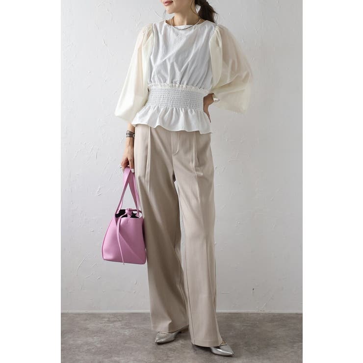 シアースリーブシャーリングペプラムブラウス 88-004182 | BONJOUR SAGAN | 詳細画像1 