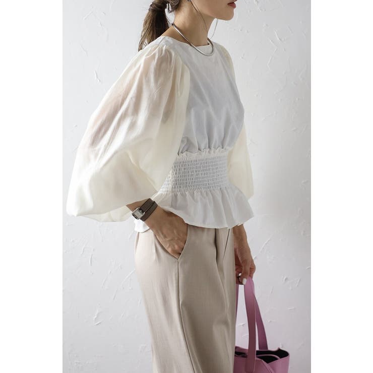 シアースリーブシャーリングペプラムブラウス 88-004182 | BONJOUR SAGAN | 詳細画像2 