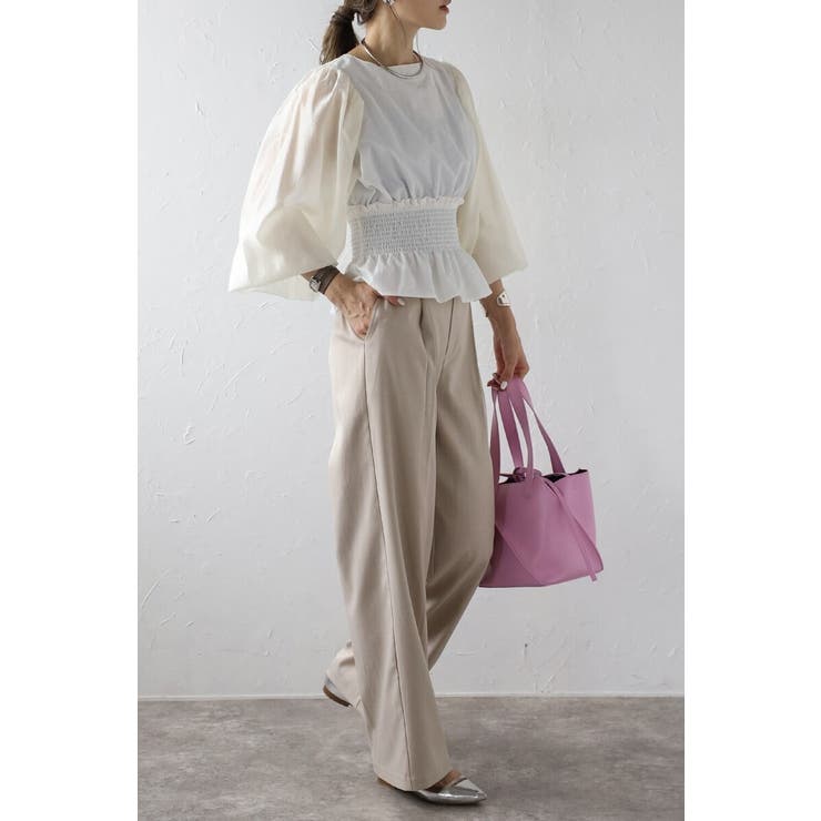 シアースリーブシャーリングペプラムブラウス 88-004182 | BONJOUR SAGAN | 詳細画像3 