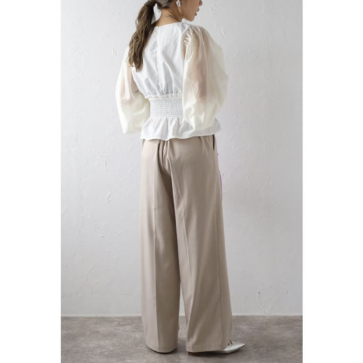 シアースリーブシャーリングペプラムブラウス 88-004182 | BONJOUR SAGAN | 詳細画像5 