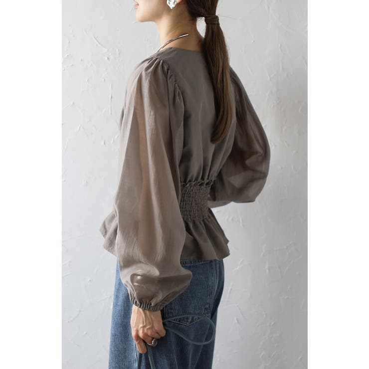 シアースリーブシャーリングペプラムブラウス 88-004182 | BONJOUR SAGAN | 詳細画像10 