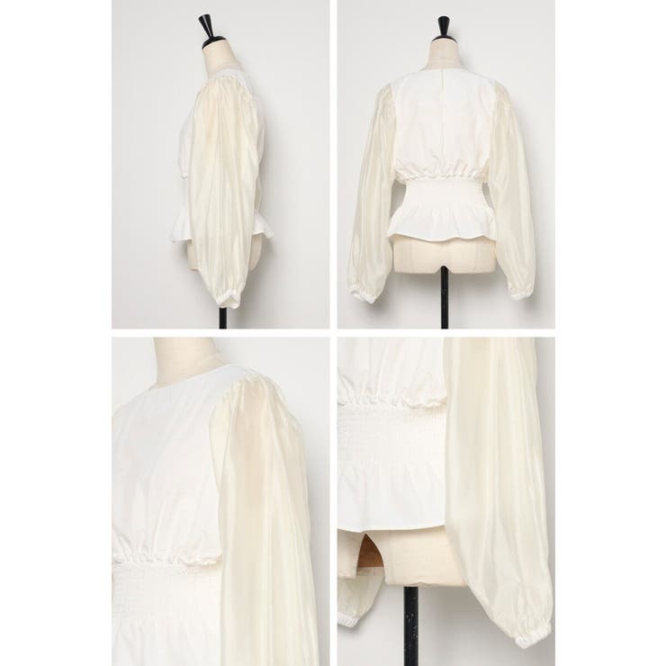 シアースリーブシャーリングペプラムブラウス 88-004182 | BONJOUR SAGAN | 詳細画像22 