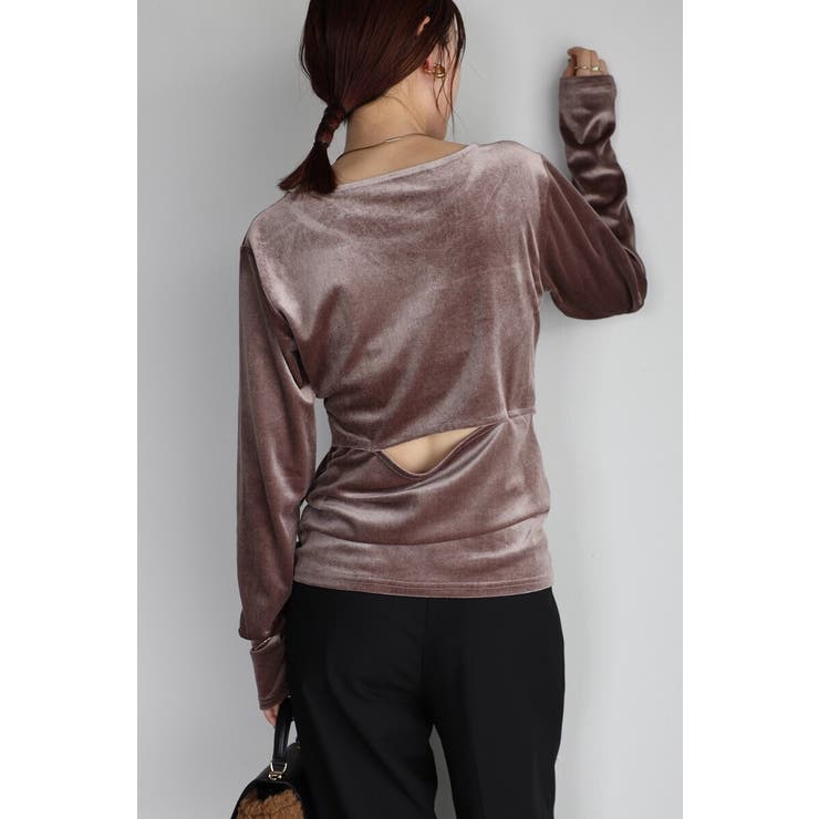 WINE | バックオープンベロアプルオーバー 88-004202 | BONJOUR SAGAN