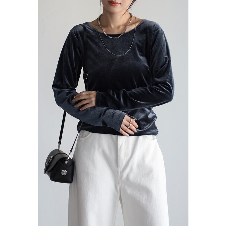 バックオープンベロアプルオーバー 88-004202 | BONJOUR SAGAN | 詳細画像4 