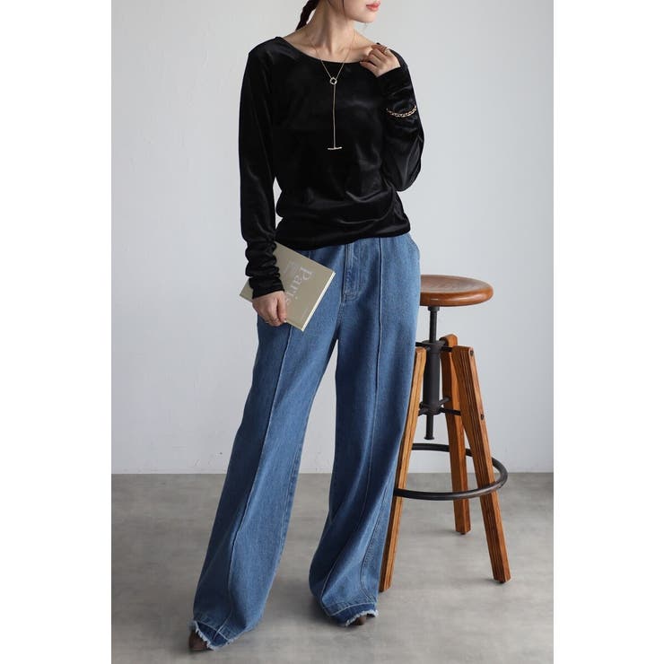 バックオープンベロアプルオーバー 88-004202 | BONJOUR SAGAN | 詳細画像19 