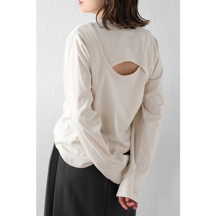 ECRU | バックカットアウトデザインロンT 88-004211 | BONJOUR SAGAN