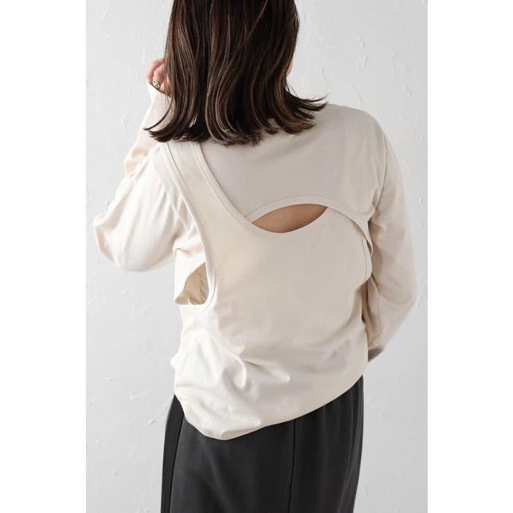 バックカットアウトデザインロンT 88-004211 | BONJOUR SAGAN | 詳細画像1 