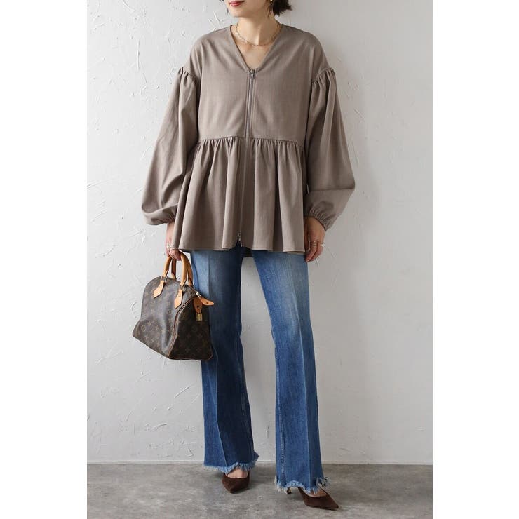 フロントジップペプラムチュニック 88-004223 | BONJOUR SAGAN | 詳細画像1 