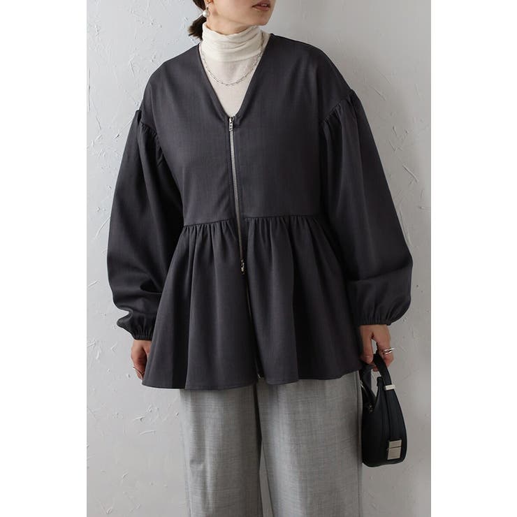 フロントジップペプラムチュニック 88-004223 | BONJOUR SAGAN | 詳細画像6 