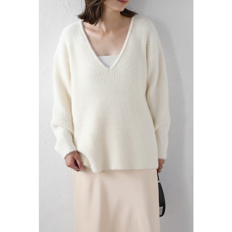 IVORY | 前後2WAYシャギーミドルニット 88-004224 | BONJOUR SAGAN