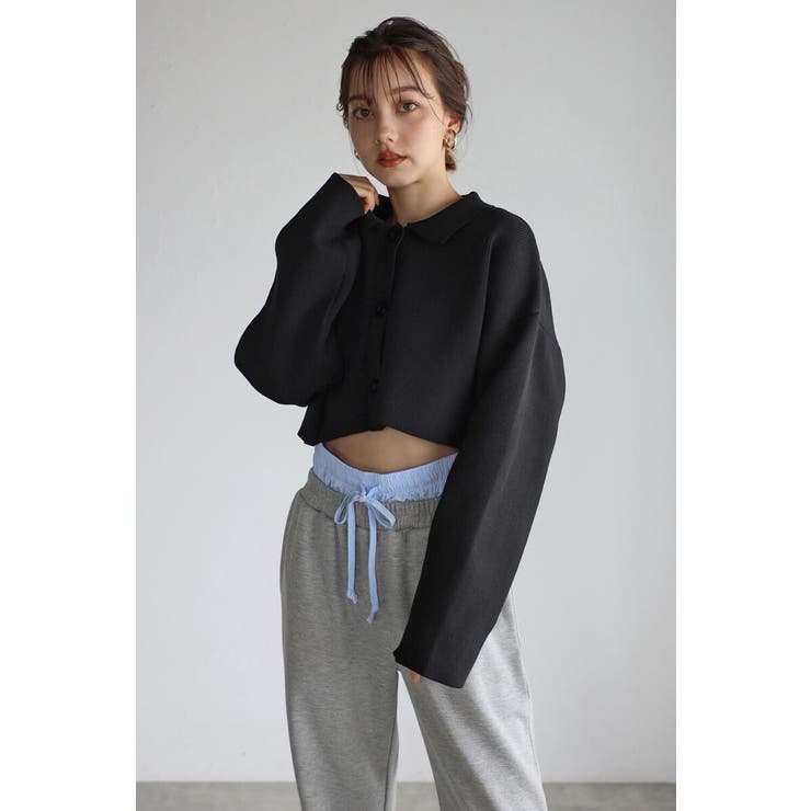 BLACK | polo knit short | BONJOUR SAGAN