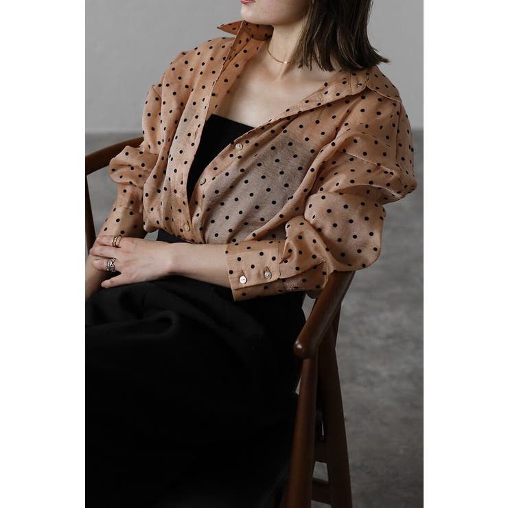 CAMEL | ドットオーガンジーシアーシャツ 88-004227 | BONJOUR SAGAN