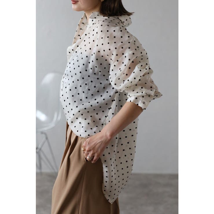 ドットオーガンジーシアーシャツ 88-004227 | BONJOUR SAGAN | 詳細画像14 