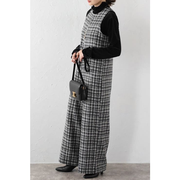 チェックツイードAラインオールインワン 88-004242 | BONJOUR SAGAN | 詳細画像2 