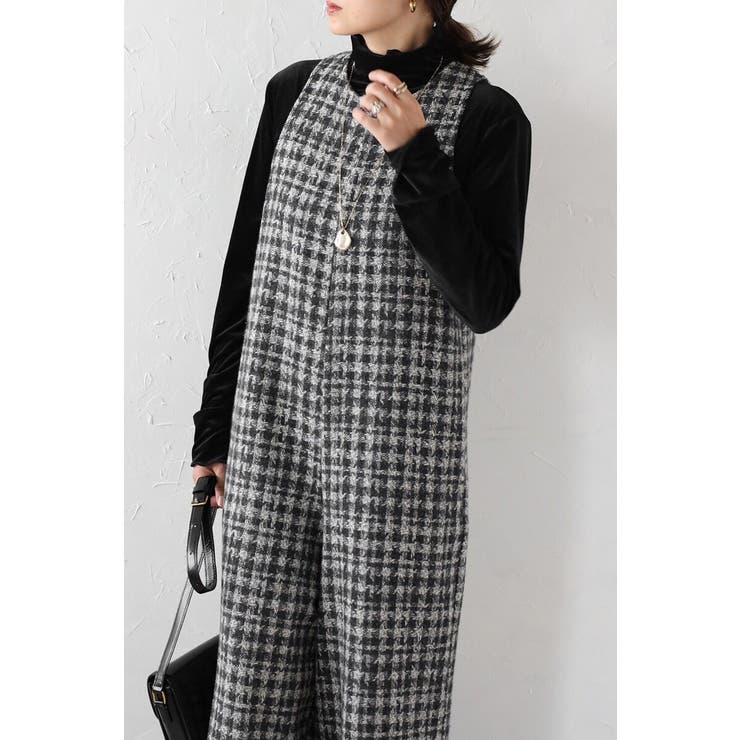 チェックツイードAラインオールインワン 88-004242 | BONJOUR SAGAN | 詳細画像3 