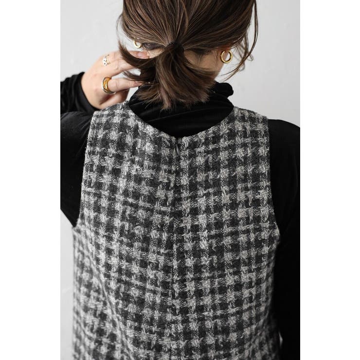 チェックツイードAラインオールインワン 88-004242 | BONJOUR SAGAN | 詳細画像9 