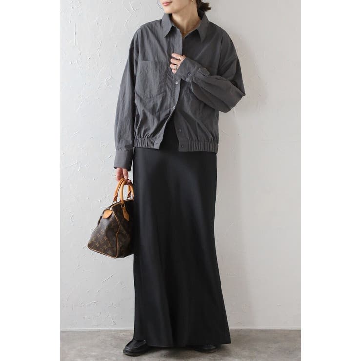 裾ギャザーナイロンミドルシャツジャケット 88-004245 | BONJOUR SAGAN | 詳細画像1 