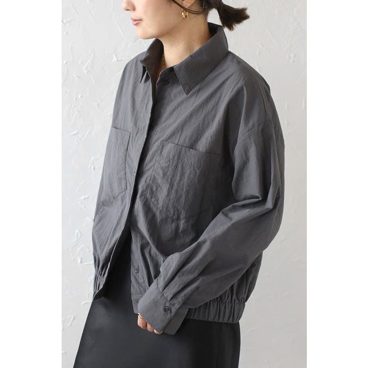 裾ギャザーナイロンミドルシャツジャケット 88-004245 | BONJOUR SAGAN | 詳細画像2 