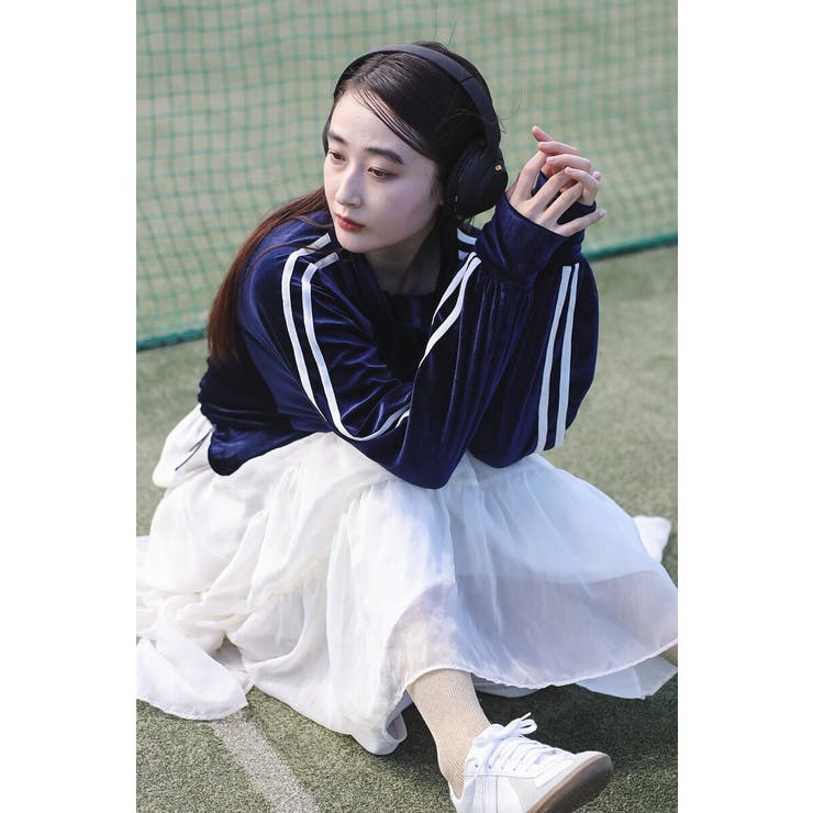 NAVY | 裾ドロストクロップド丈トラックジャケット 88-004247 | BONJOUR SAGAN