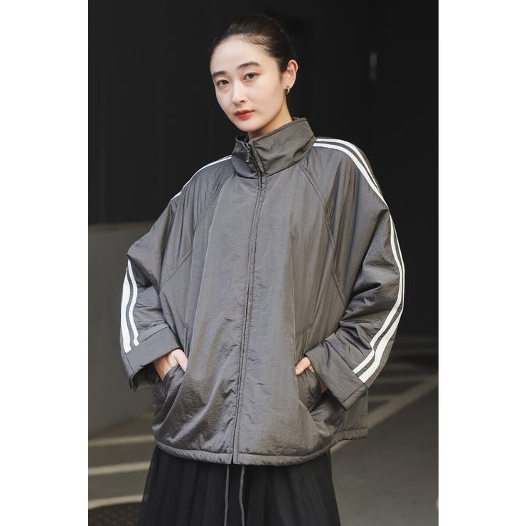 CHARCOAL-GRAY | グロッシーナイロンタフタブルゾン 88-004248 | BONJOUR SAGAN