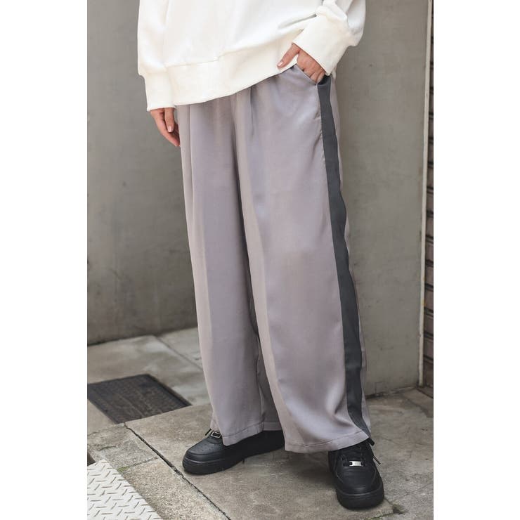 サイドラインマットサテンパンツ 88-004250 | BONJOUR SAGAN | 詳細画像1 