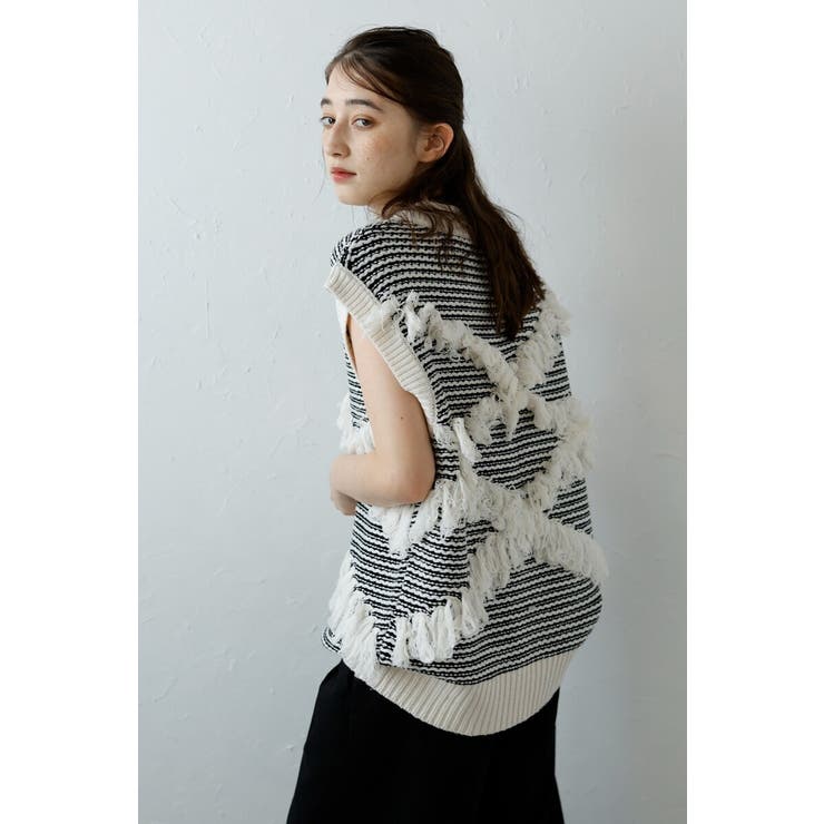 fringe design knit | BONJOUR SAGAN | 詳細画像2 