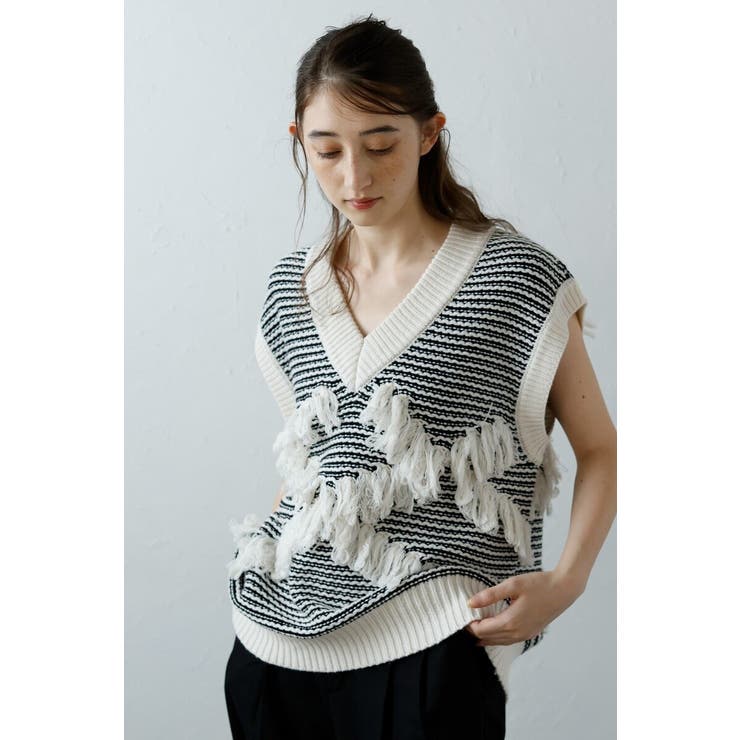 fringe design knit | BONJOUR SAGAN | 詳細画像14 