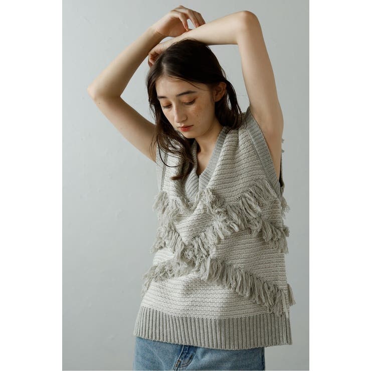 fringe design knit | BONJOUR SAGAN | 詳細画像23 