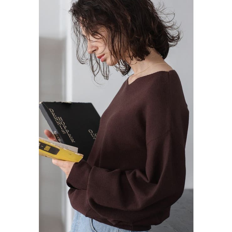 前後2WAYボリュームスリーブ裾タック静電気防止ニット 88-004265 | BONJOUR SAGAN | 詳細画像2 