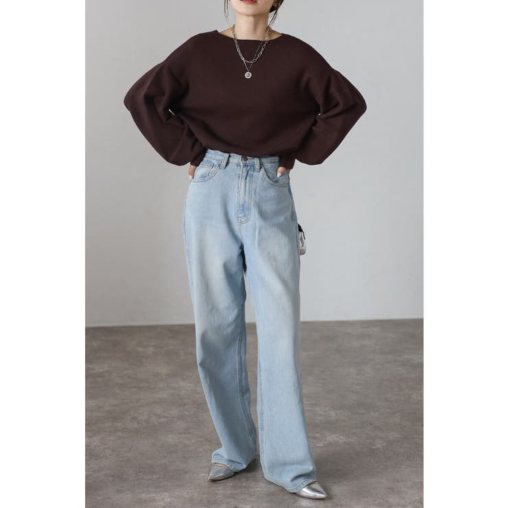 前後2WAYボリュームスリーブ裾タック静電気防止ニット 88-004265 | BONJOUR SAGAN | 詳細画像4 