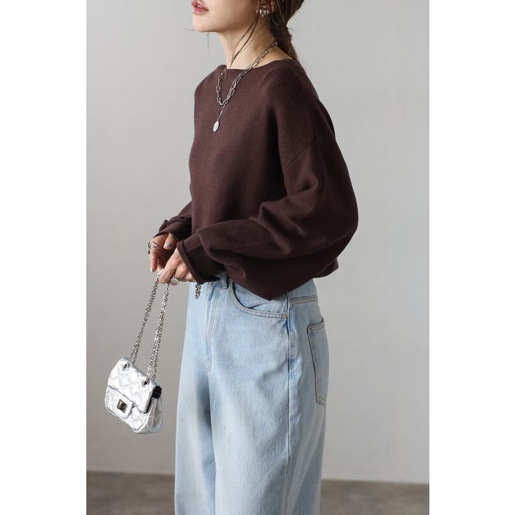 前後2WAYボリュームスリーブ裾タック静電気防止ニット 88-004265 | BONJOUR SAGAN | 詳細画像5 