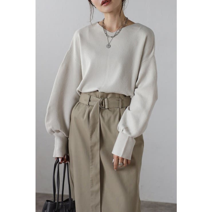 前後2WAYボリュームスリーブ裾タック静電気防止ニット 88-004265 | BONJOUR SAGAN | 詳細画像25 