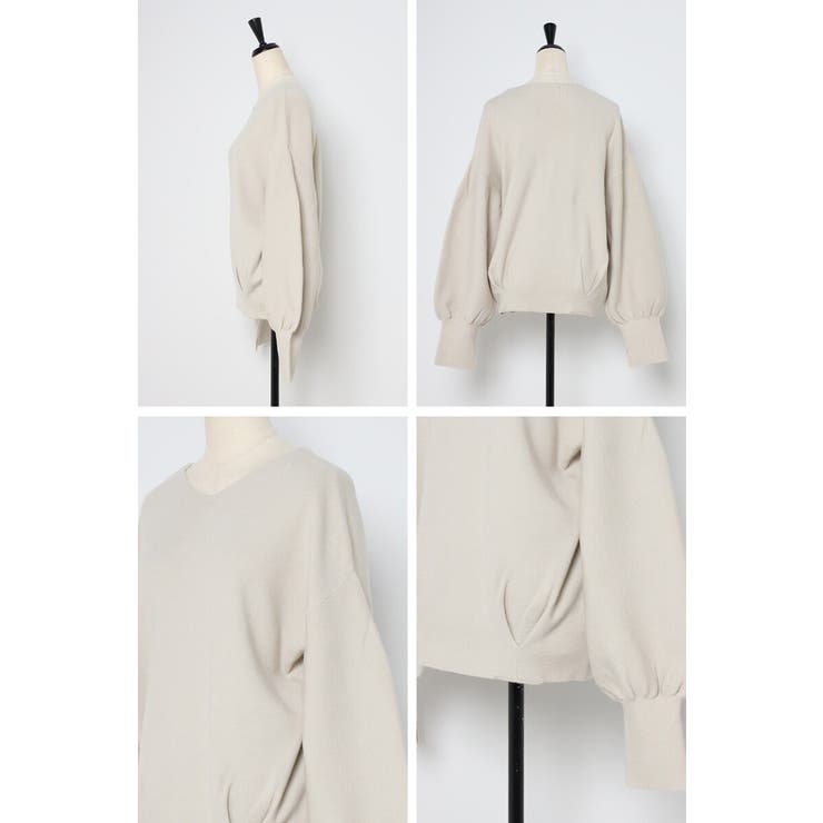 前後2WAYボリュームスリーブ裾タック静電気防止ニット 88-004265 | BONJOUR SAGAN | 詳細画像34 