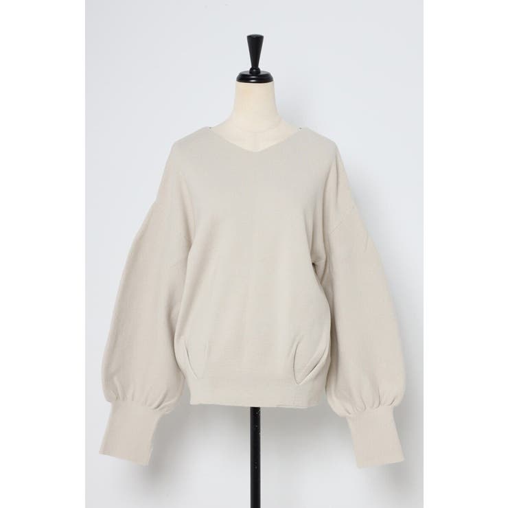 前後2WAYボリュームスリーブ裾タック静電気防止ニット 88-004265 | BONJOUR SAGAN | 詳細画像35 