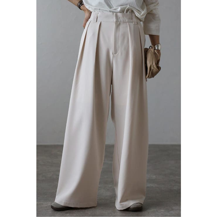 IVORY | ツータックワイドパンツ 88-004270 | BONJOUR SAGAN