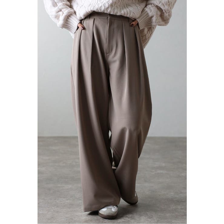 MOCHA | ツータックワイドパンツ 88-004270 | BONJOUR SAGAN