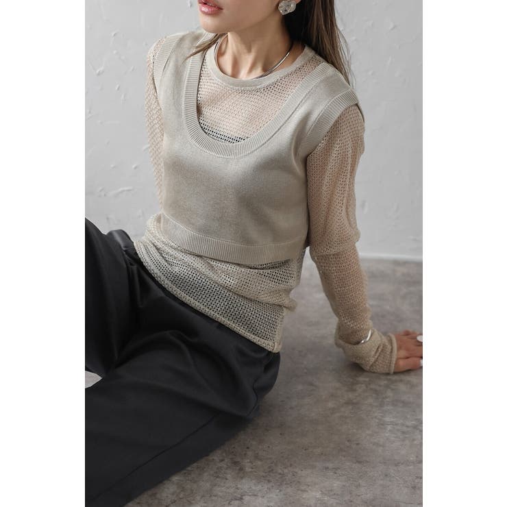 メタリックシアーニットセット 88-004272 | BONJOUR SAGAN | 詳細画像2 