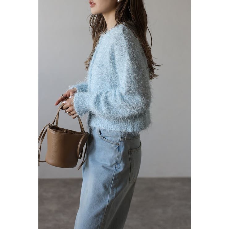 前後2WAYシャギークルーネックカーディガン 88-004275 | BONJOUR SAGAN | 詳細画像1 