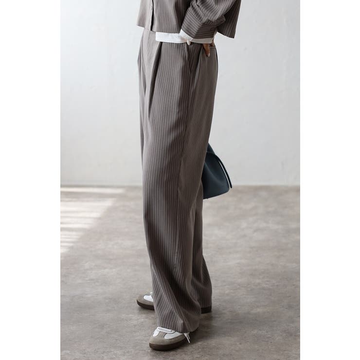 ピンストライプタックワイドパンツ 88-004276 | BONJOUR SAGAN | 詳細画像2 
