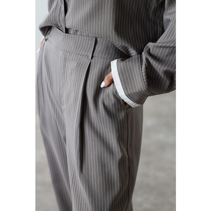 ピンストライプタックワイドパンツ 88-004276 | BONJOUR SAGAN | 詳細画像8 