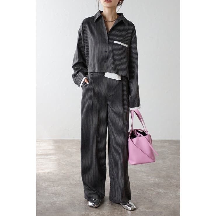 ピンストライプタックワイドパンツ 88-004276 | BONJOUR SAGAN | 詳細画像15 