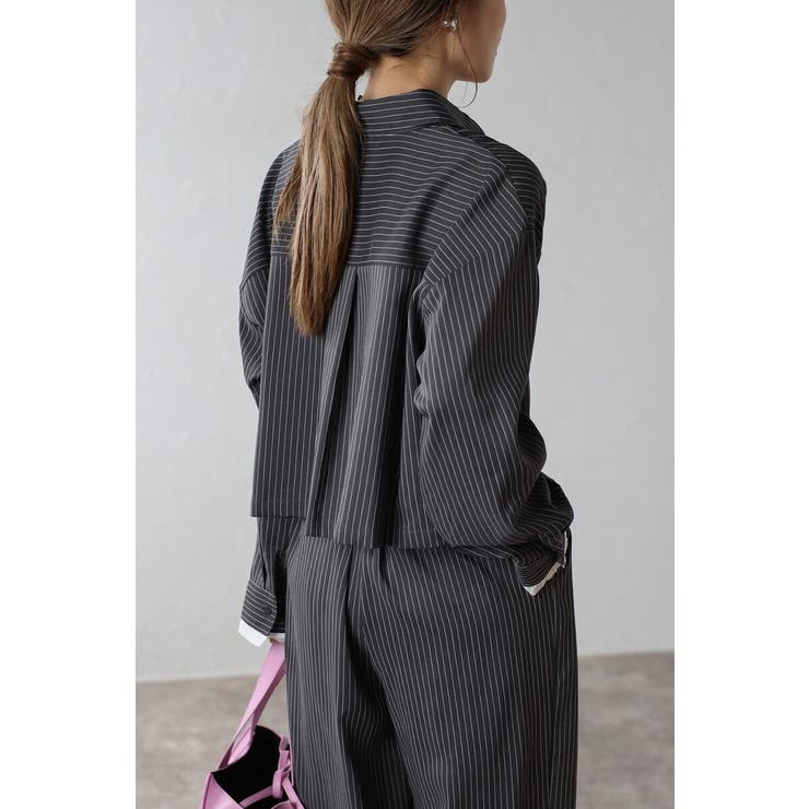 ピンストライプジェットポケットクロップドシャツ 88-004277 | BONJOUR SAGAN | 詳細画像5 