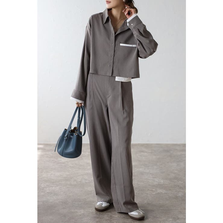 ピンストライプジェットポケットクロップドシャツ 88-004277 | BONJOUR SAGAN | 詳細画像7 