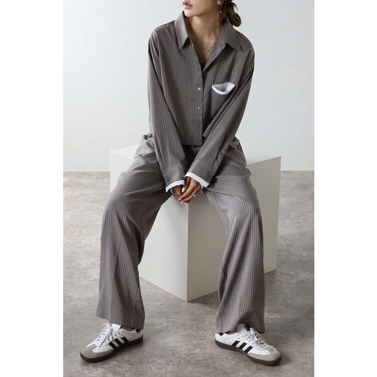 ピンストライプジェットポケットクロップドシャツ 88-004277 | BONJOUR SAGAN | 詳細画像12 