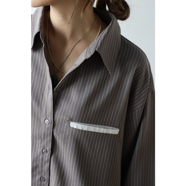 ピンストライプジェットポケットクロップドシャツ 88-004277 | BONJOUR SAGAN | 詳細画像13 