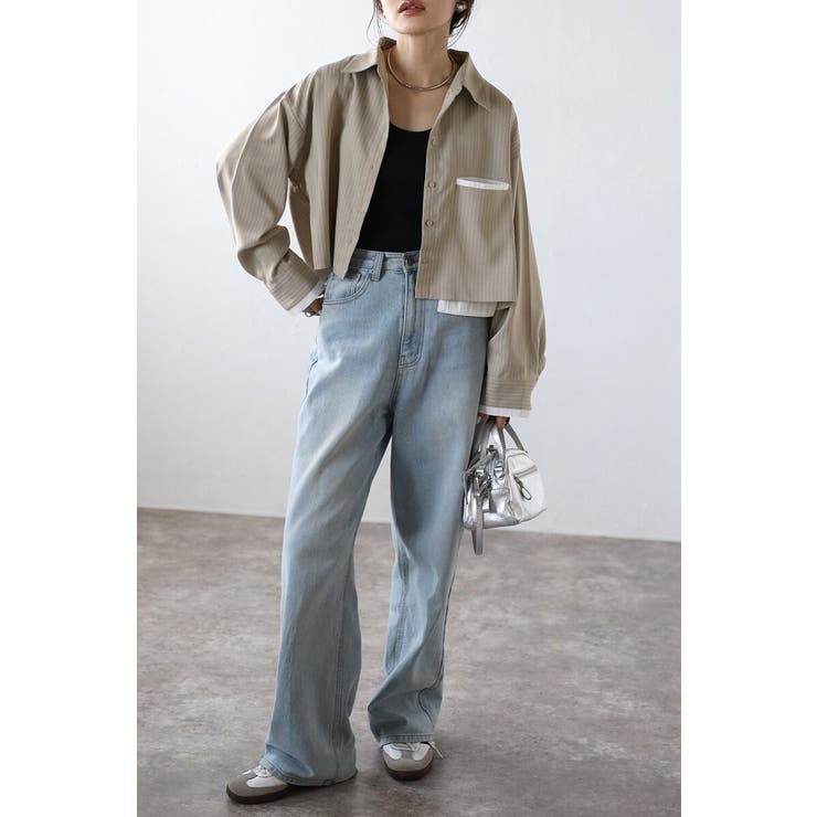 ピンストライプジェットポケットクロップドシャツ 88-004277 | BONJOUR SAGAN | 詳細画像17 