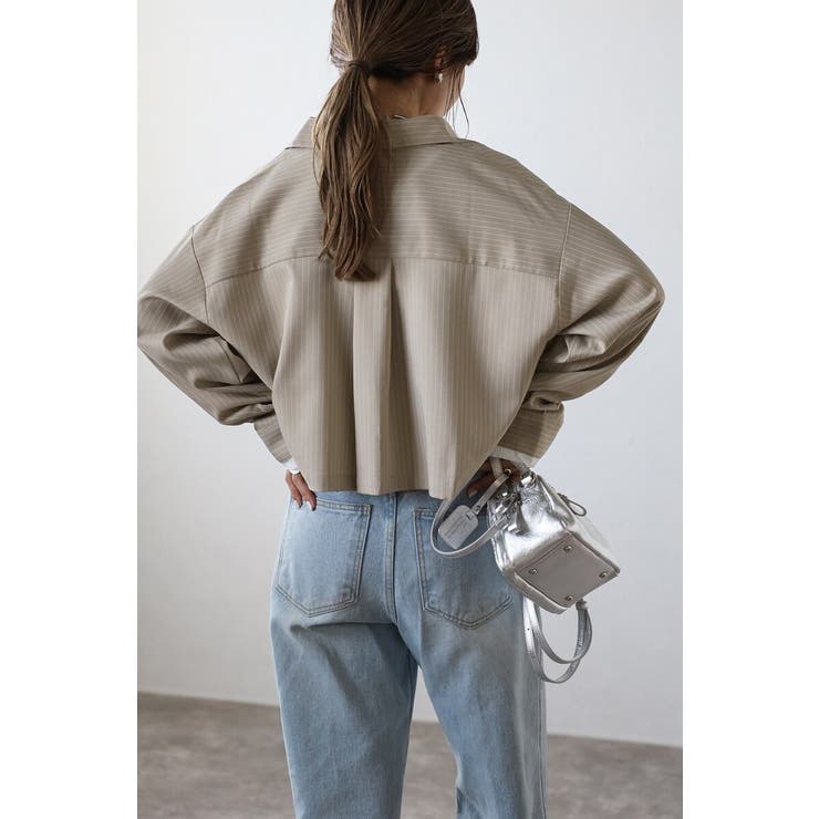 ピンストライプジェットポケットクロップドシャツ 88-004277 | BONJOUR SAGAN | 詳細画像20 